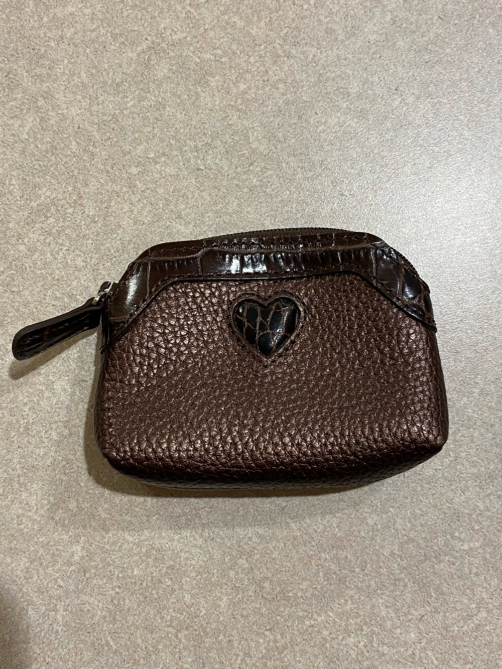 Brighton Brown Leather Coin Purse Change Wallet